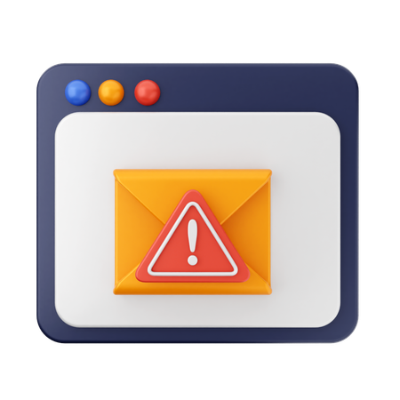 Alert Mail Message  3D Icon