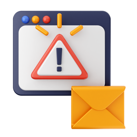 Alert Mail Message  3D Icon