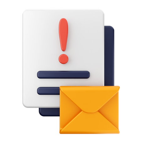 Alert Mail Message  3D Icon