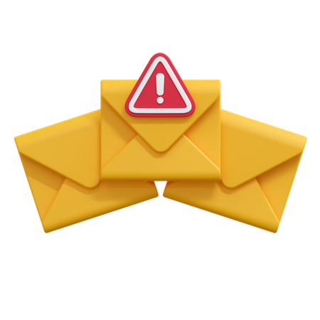 Alert mail message  3D Icon