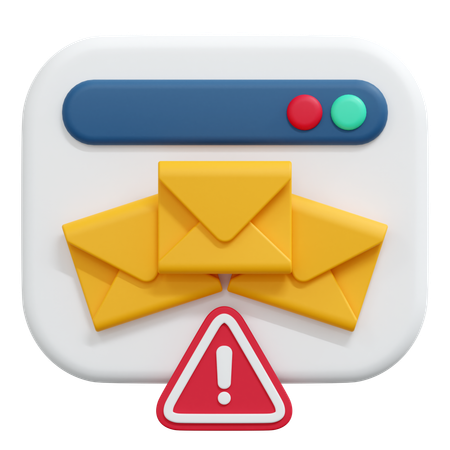 Alert mail message  3D Icon