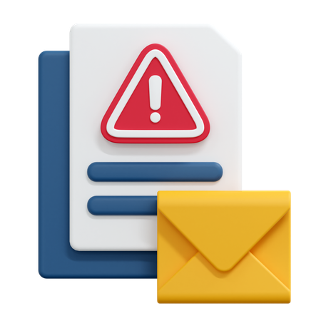 Alert Mail Message  3D Icon