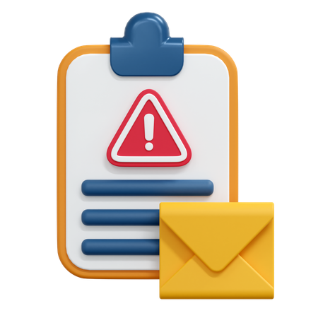 Alert Mail Message  3D Icon