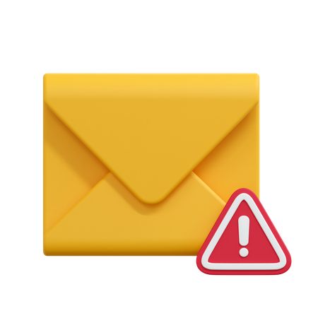 Alert Mail Message  3D Icon