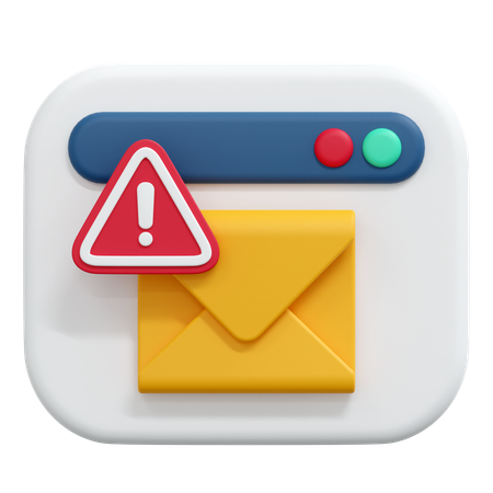 Alert Mail Message  3D Icon