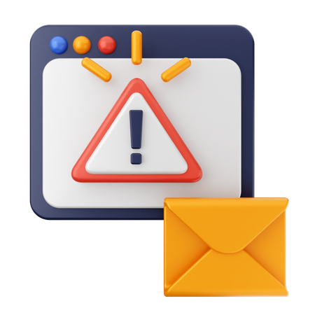 Alert Mail Message  3D Icon