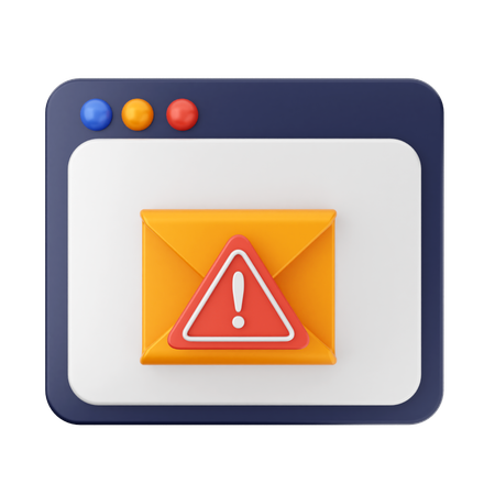 Alert Mail Message  3D Icon