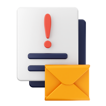 Alert Mail Message  3D Icon