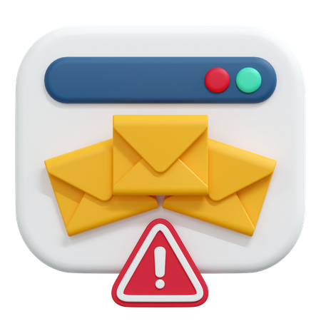 Alert mail message  3D Icon