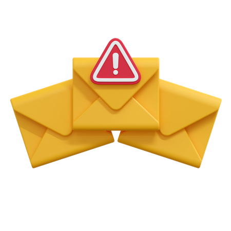 Alert mail message  3D Icon
