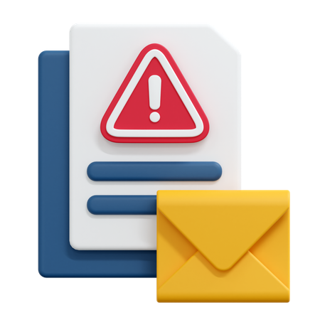 Alert Mail Message  3D Icon