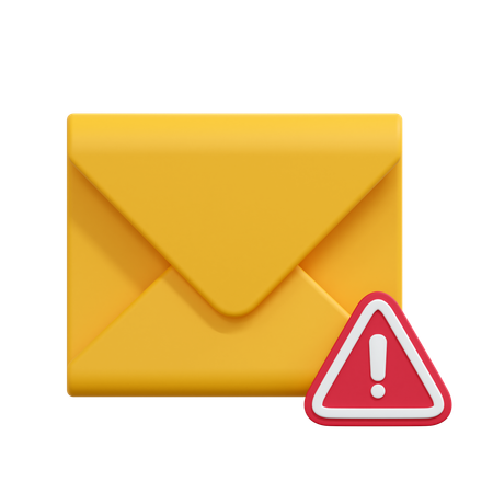 Alert Mail Message  3D Icon