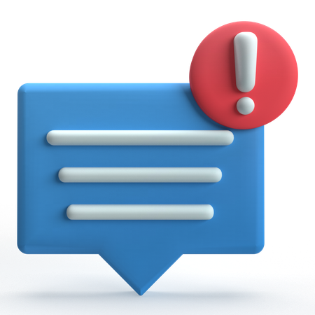 Alert Message  3D Icon
