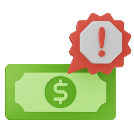 Alert Money  3D Icon