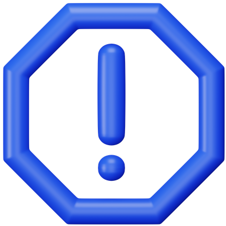 Alert Octagon  3D Icon