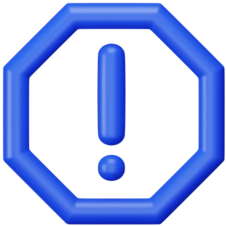 Alert Octagon  3D Icon