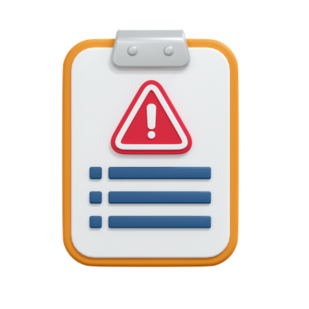 Alert Report  3D Icon