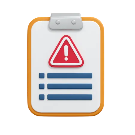 Alert Report  3D Icon