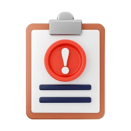 Alert Report  3D Icon