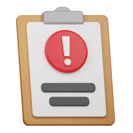 Alert Report  3D Icon