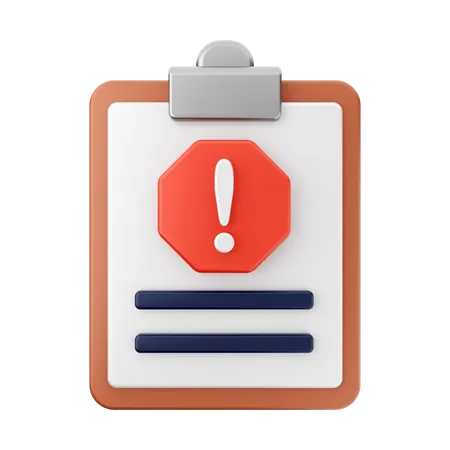 Alert Report  3D Icon