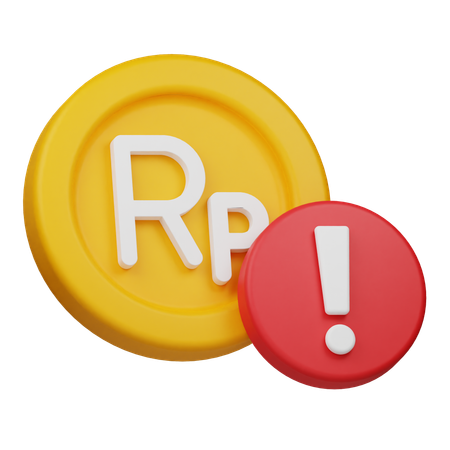 Alert Rupiah Coin  3D Icon