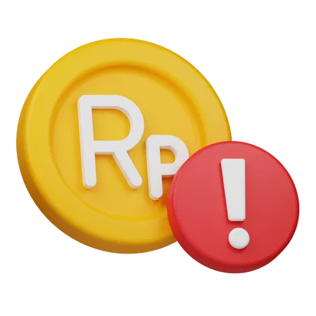 Alert Rupiah Coin  3D Icon