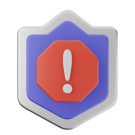 Alert Shield Protection  3D Icon