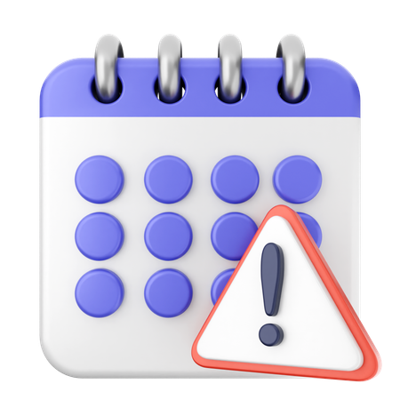 Calendario de alertas  3D Icon