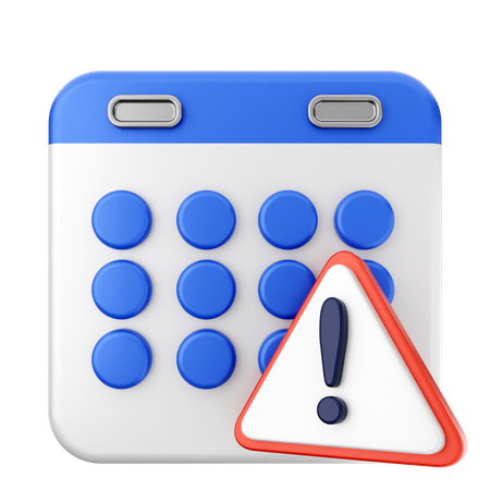 Calendario de alertas  3D Icon