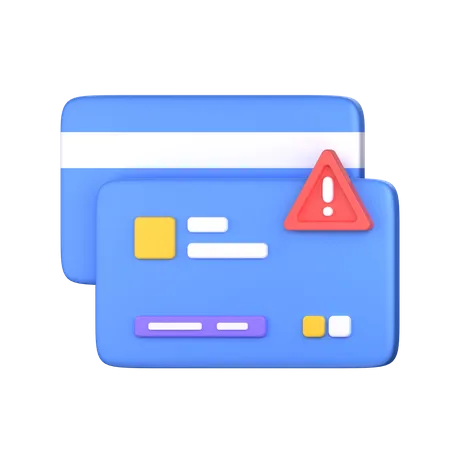 Alerta de aviso de pago con tarjeta  3D Icon