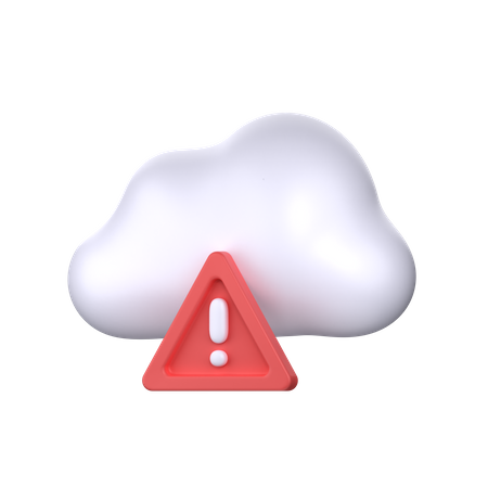 Alerta de advertencia de nube  3D Icon