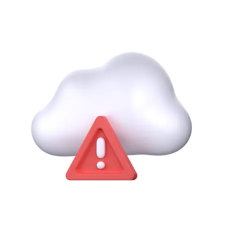Alerta de advertencia de nube  3D Icon