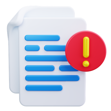 Alerta de archivo  3D Icon