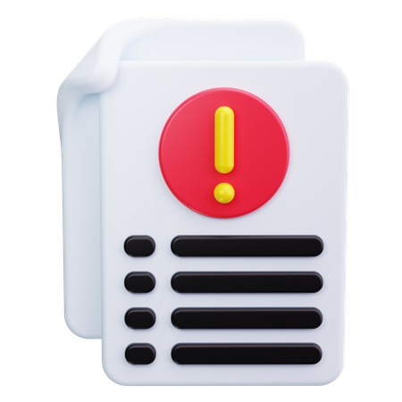 Alerta de archivo  3D Icon