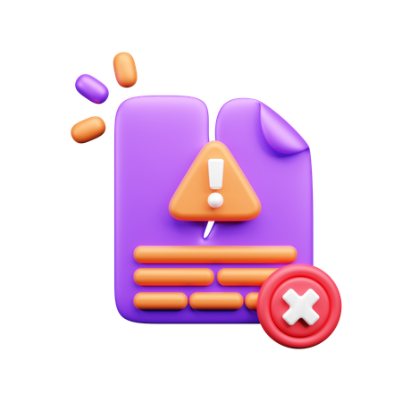 Alerta de arquivo  3D Icon