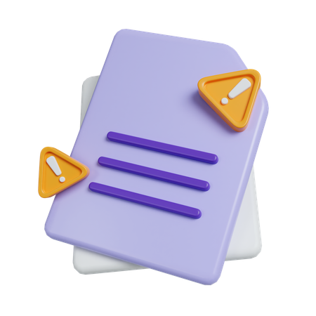 Alerta de arquivo  3D Icon