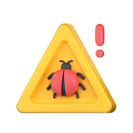 Alerta de aviso de bug  3D Icon
