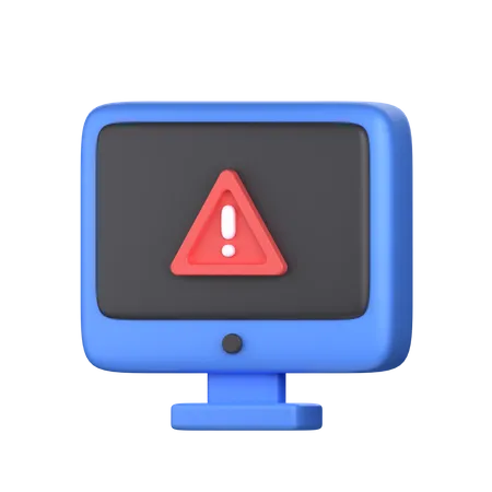 Alerta de aviso de computador  3D Icon
