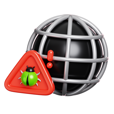 Alerta de aviso da Internet  3D Icon