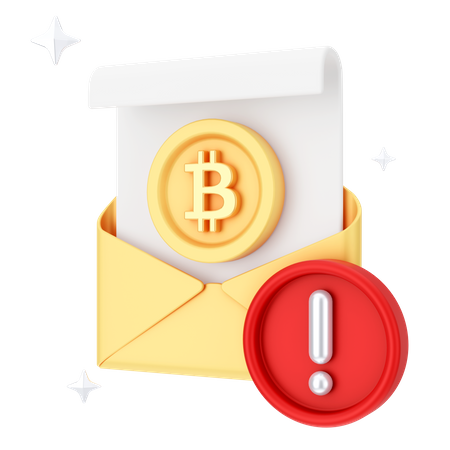 Alerta de correio bitcoin  3D Icon