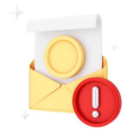 Alerta de correio de dinheiro  3D Icon