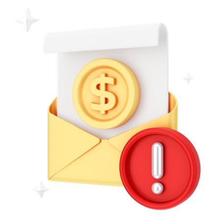 Alerta de correio de dólar  3D Icon