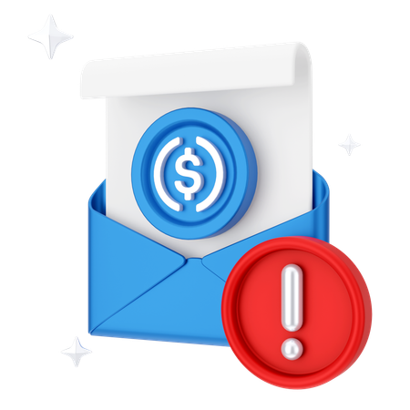 Alerta de correio de dólar  3D Icon