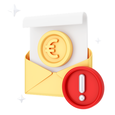 Alerta de correio euro  3D Icon