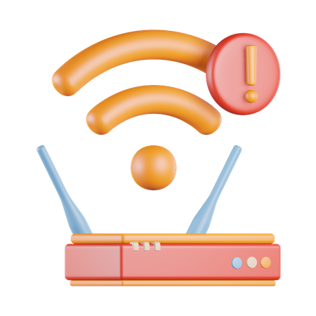 Alerta de exclamación de señal Wifi  3D Icon