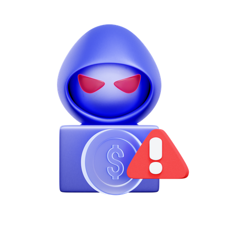 Alerta de fraude financeira  3D Icon