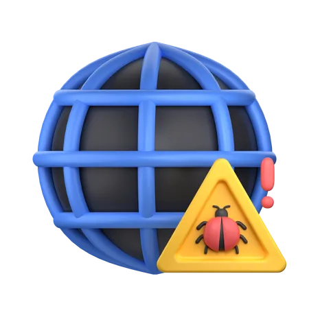 Alerta de malware en Internet  3D Icon