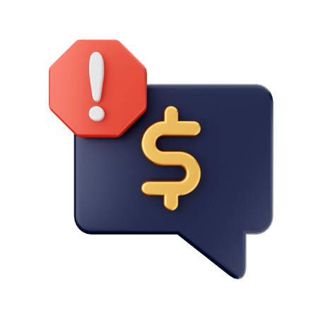 Chat de alerta de pagamento  3D Icon