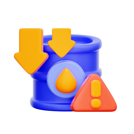 Alerta de queda do preço do petróleo  3D Icon